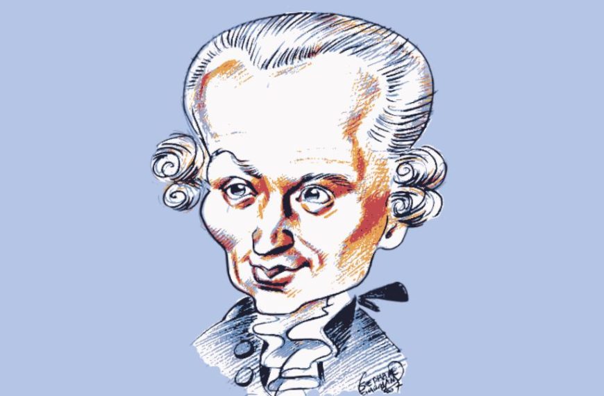 Ilustración de Kant. Imagen distribuida por Wikimedia Commons, obra de Stéphane Lemarchand (CC BY-SA 4.0)