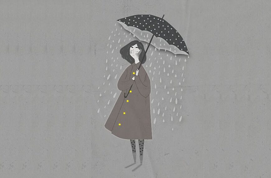 La autoayuda se vende como un paraguas que nos protege de las infelicidades de la vida. Pero quizá no haga falta un paraguas, sino aceptar la lluvia (Diseño realizado a partir de la imagen de ninikvaratskhelia_ ,extraída de Pizabay, licencia CC).